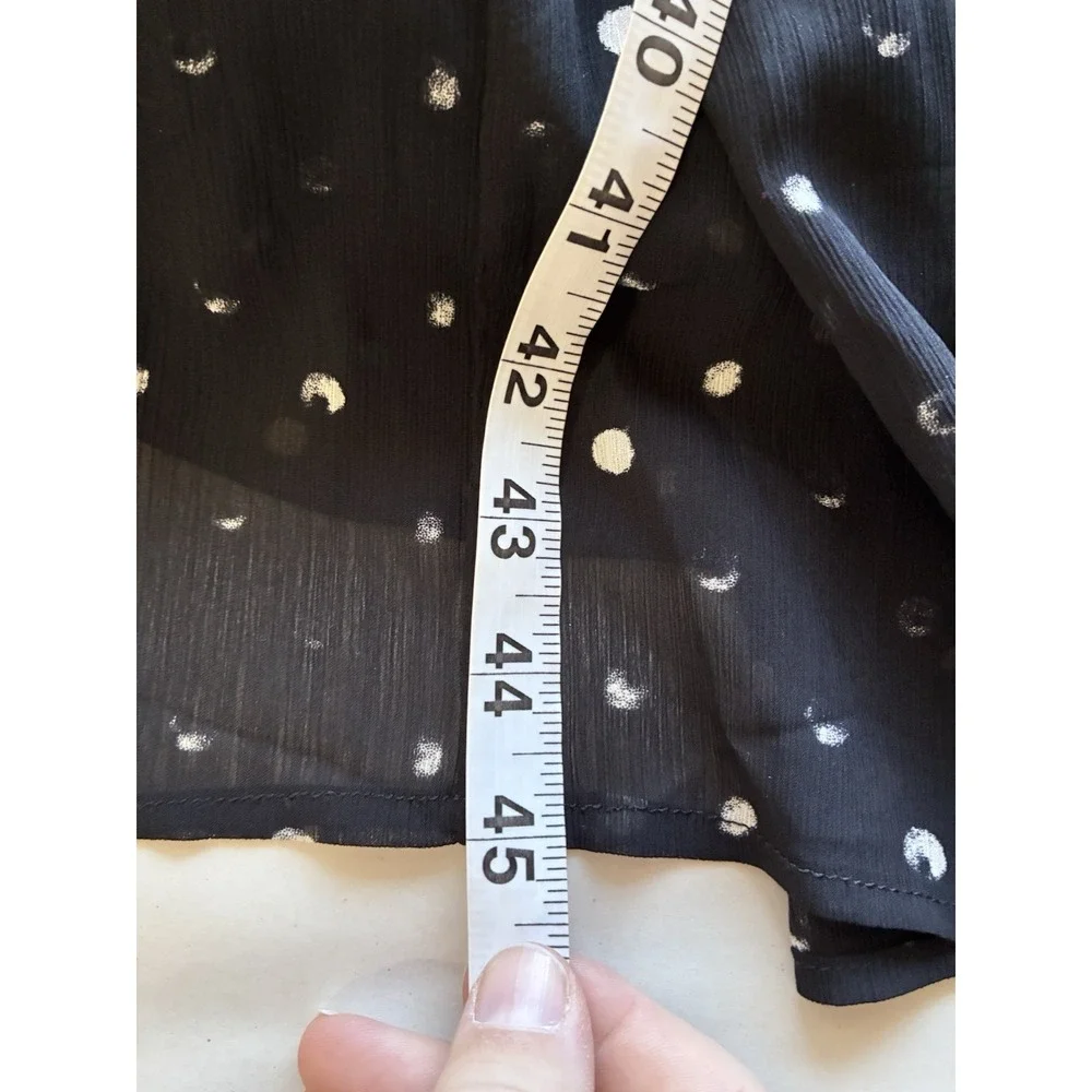 Point Sur Faux Wrap Midi Dress Crinkle‎ Chiffon Sz 2 Whimsy Goth Dark Fairy